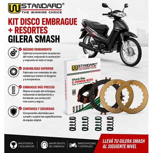 C-POWER (D.EMBR. RACING + RESORTES) GILERA SMASH 110 (3 pcs) STD