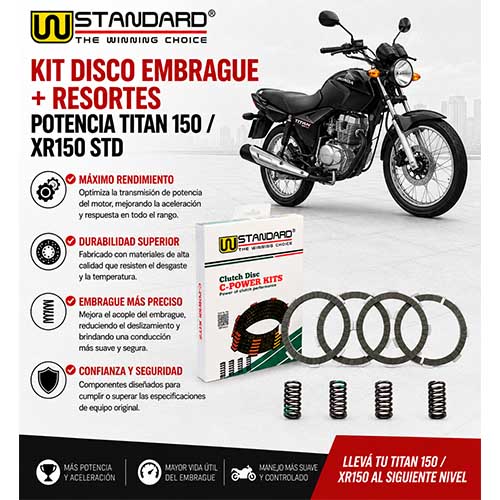 C-POWER (D.EMBR. RACING + RESORTES) CG TITAN 150 / XR 150L (5 pcs) STD