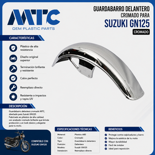 GUARDABARRO DEL. SUZUKI GN 125 CROMADO MTC