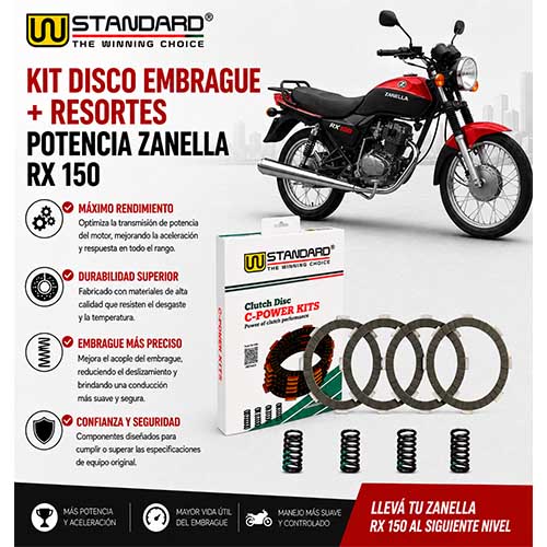 C-POWER (D.EMBR. RACING + RESORTES) H. STORM/CG TITAN/RX/SKUA (5 pcs) STD