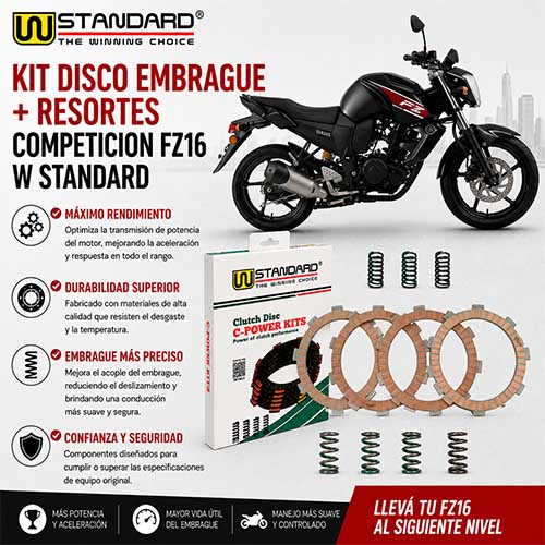 C-POWER (D.EMBR. RACING + RESORTES) YAMAHA FZ16 (FIBRA PAPEL) STD