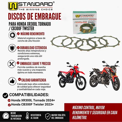 DISCO DE EMBRAGUE (VERDE) HONDA CB300F TWISTER / XR300L TORNADO STD
