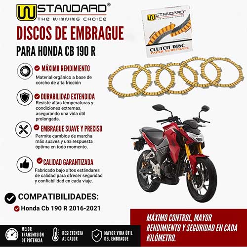 DISCO DE EMBRAGUE HONDA CB190 R (FIBRA ORIGINAL) STD