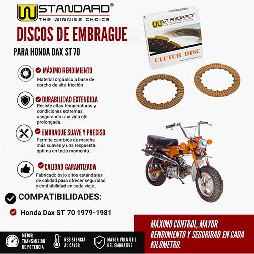 DISCO DE EMBRAGUE HONDA ST70 DAX (2PCS) STD