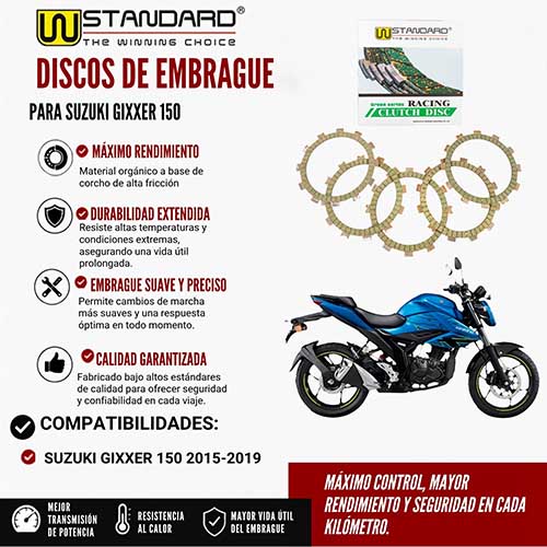 DISCO DE EMBRAGUE SUZUKI GIXXER 150 (PAPER) (5pcs) STD
