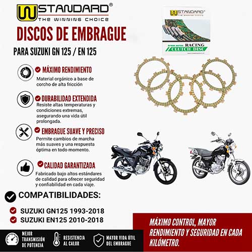 DISCO DE EMBRAGUE SUZUKI GN/EN 125 STD
