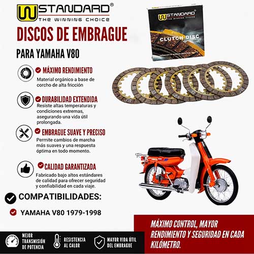 DISCO DE EMBRAGUE YAMAHA V80 (6pcs) STD