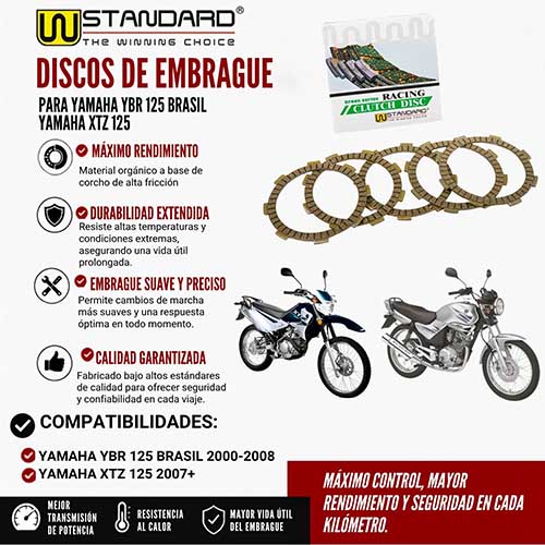 DISCO DE EMBRAGUE YAMAHA YBR 125 BRASIL/XTZ 125 STD