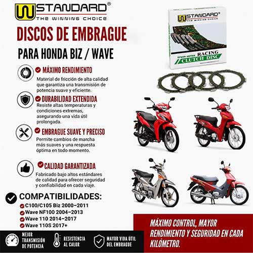 DISCO DE EMBRAGUE HONDA C100 BIZ / WAVE / WAVE 110 STD