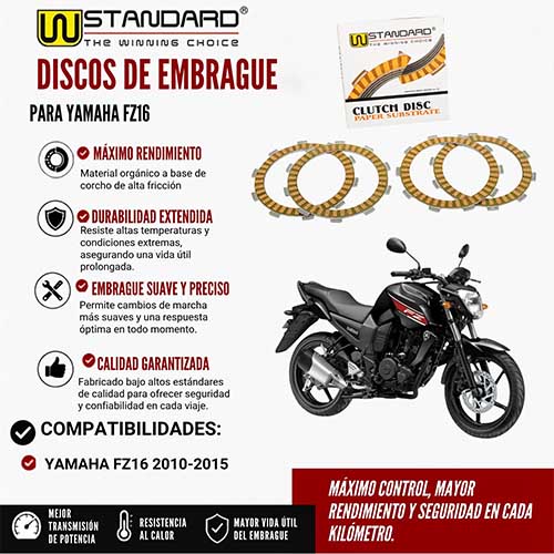 DISCO DE EMBRAGUE YAMAHA FZ16 (ORIGINAL DE FIBRA MARRON) STD