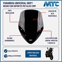 PARABRISA UNIVERSAL DRIFT (NEGRO) CON SOPORTES METALICO 3MM MTC (NAC)