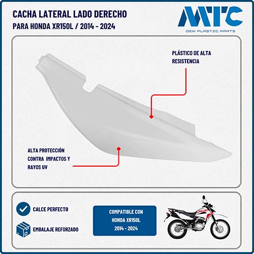 CACHA BAJO ASIENTO HONDA XR150L BLANCO LADO DERECHO MTC