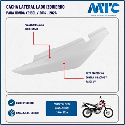 CACHA BAJO ASIENTO HONDA XR150L BLANCO LADO IZQUIERDO MTC