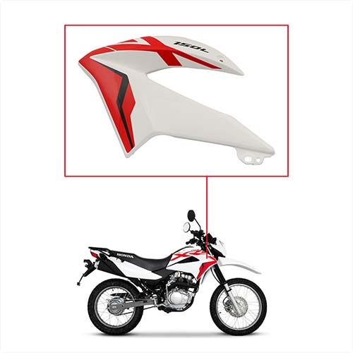 CACHA TANQUE HONDA XR150L BLANCO LADO IZQUIERDO MTC