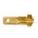 TERMINAL MACHO CON TRABA P/FICHA (ANCHO 2,8mm) BRONCE X 100 U. PLASTICA VC (776)