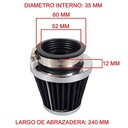 FILTRO DE AIRE CONICO 52mm STD