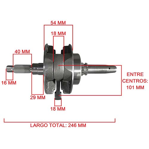 CIGUEÑAL COMPLETO MOTOMEL SKUA 250 BASE NEW/PRO VARILLERO OEM