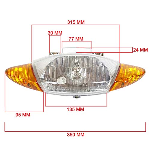 FAROL DEL. (OPTICA) HONDA C100 BIZ / GUERRERO TRIP (GIRO NARANJA) MTC