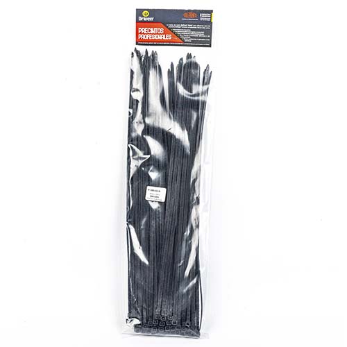 PRECINTO BOLSA X 100UN. 390MMX4,8MM NEGRO DRIVEN (P390-48-N)