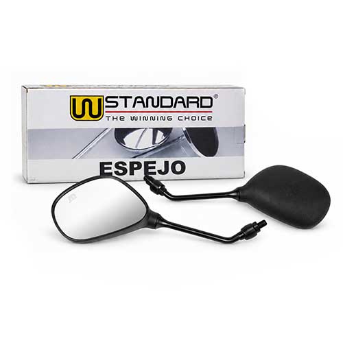 ESPEJO GUERRERO UNIV. NEGRO 8mm (OVAL UNIV.) (JGO) STD EXCLU