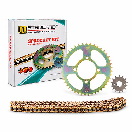 KIT TRANSMISION YAMAHA YBR 125 2000/02 (43/14) STD 428H-118L C/CAD. DOR. STD