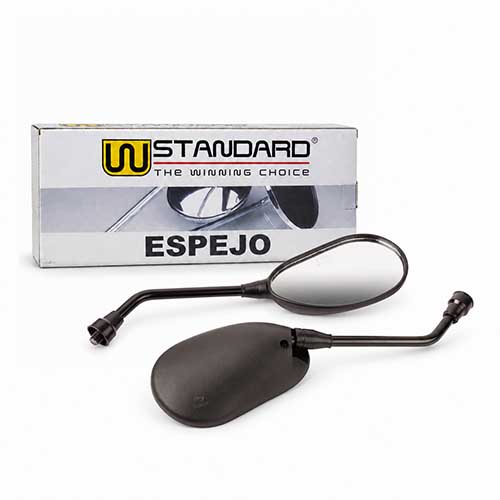 ESPEJO GUERRERO UNIV. NEGRO 10mm (OVAL UNIV.) (JGO) STD EXCLU