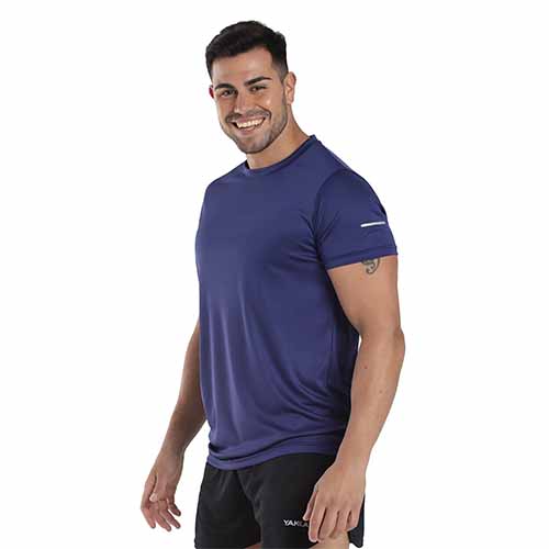REMERA RUNNING HOMBRE AZUL MARINO XL YAKKA (4002)